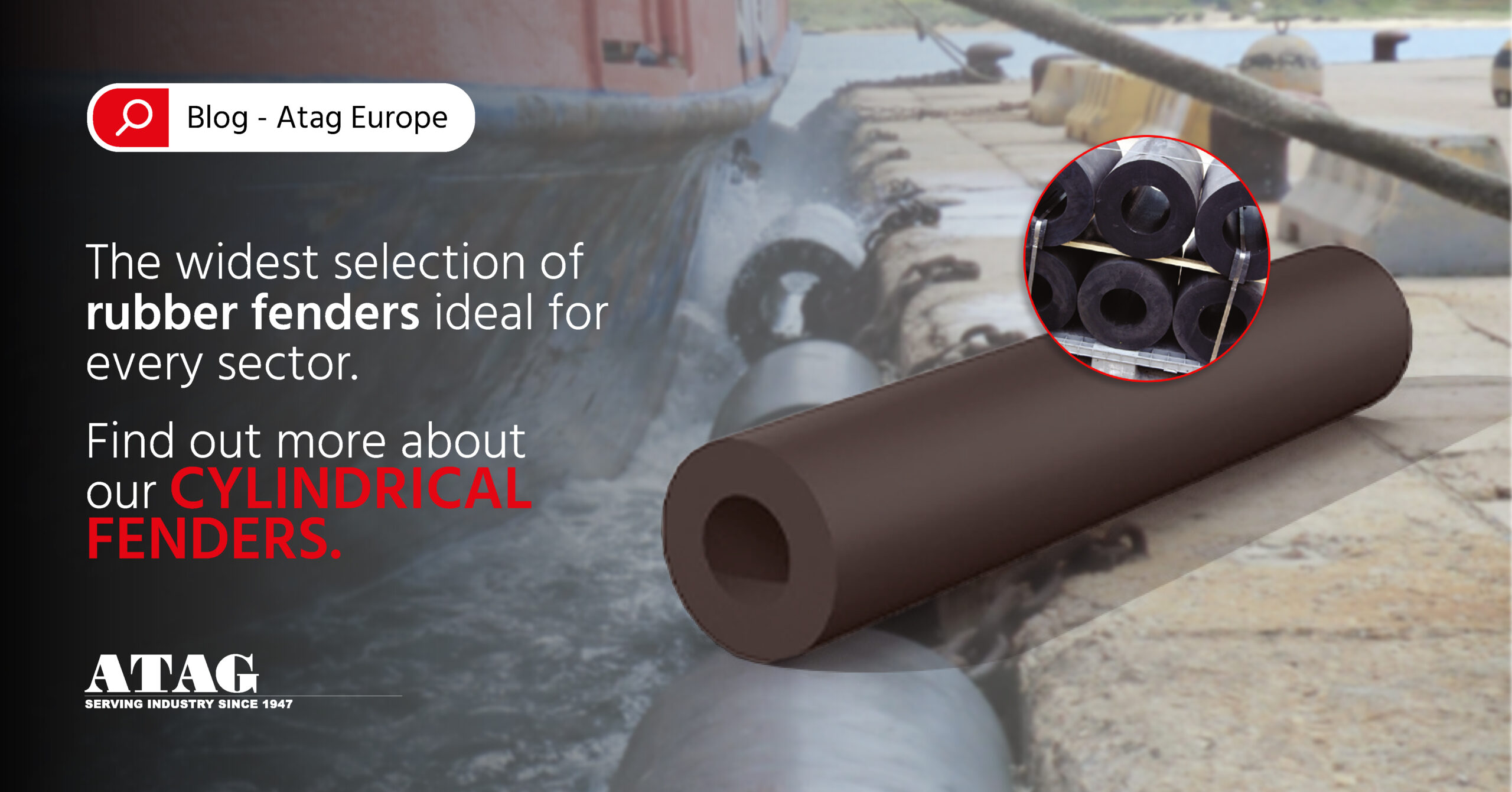 Cylindrical rubber fenders